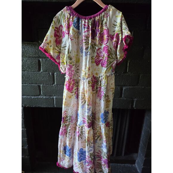 Matilda Jane Bird Of Paradise Short Sleeve floral tiered Dress Enchanted Garden - Picture 6 of 6